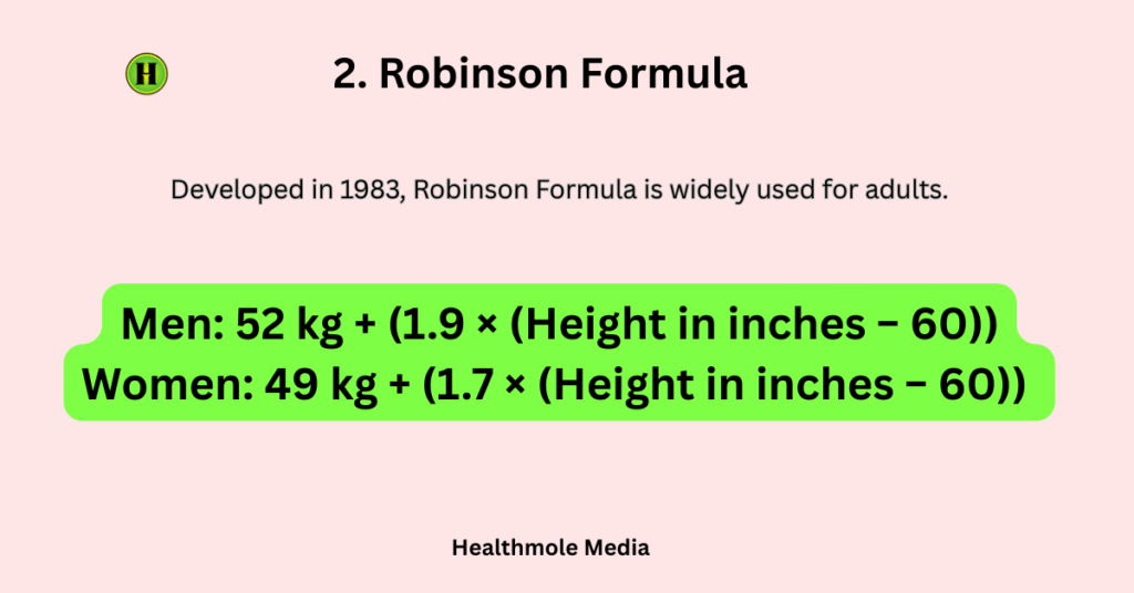 Robinson Formula for Ideal Weight Calculator Healthmole Media